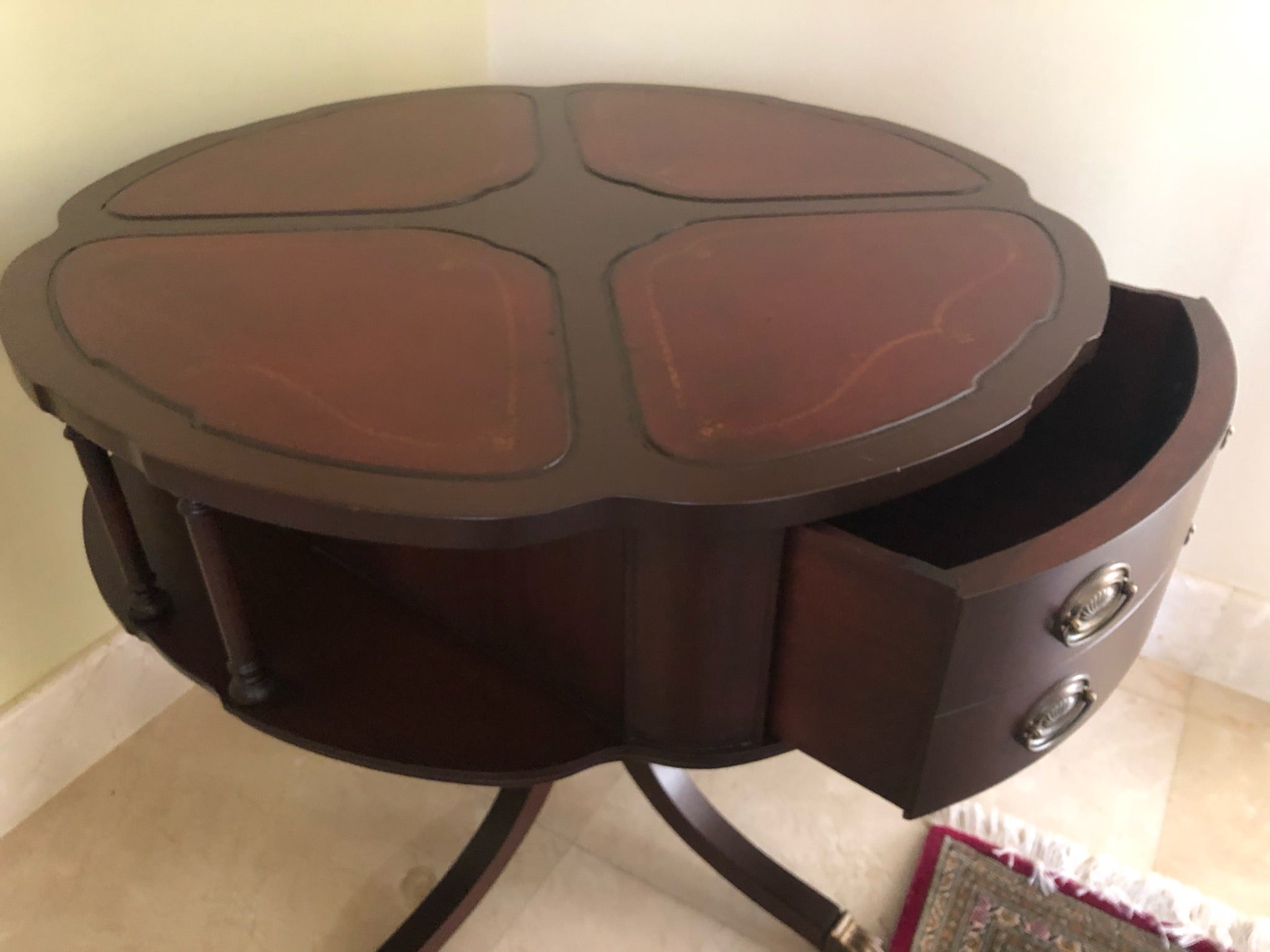 Antique Traditional Mahogany Drum Table