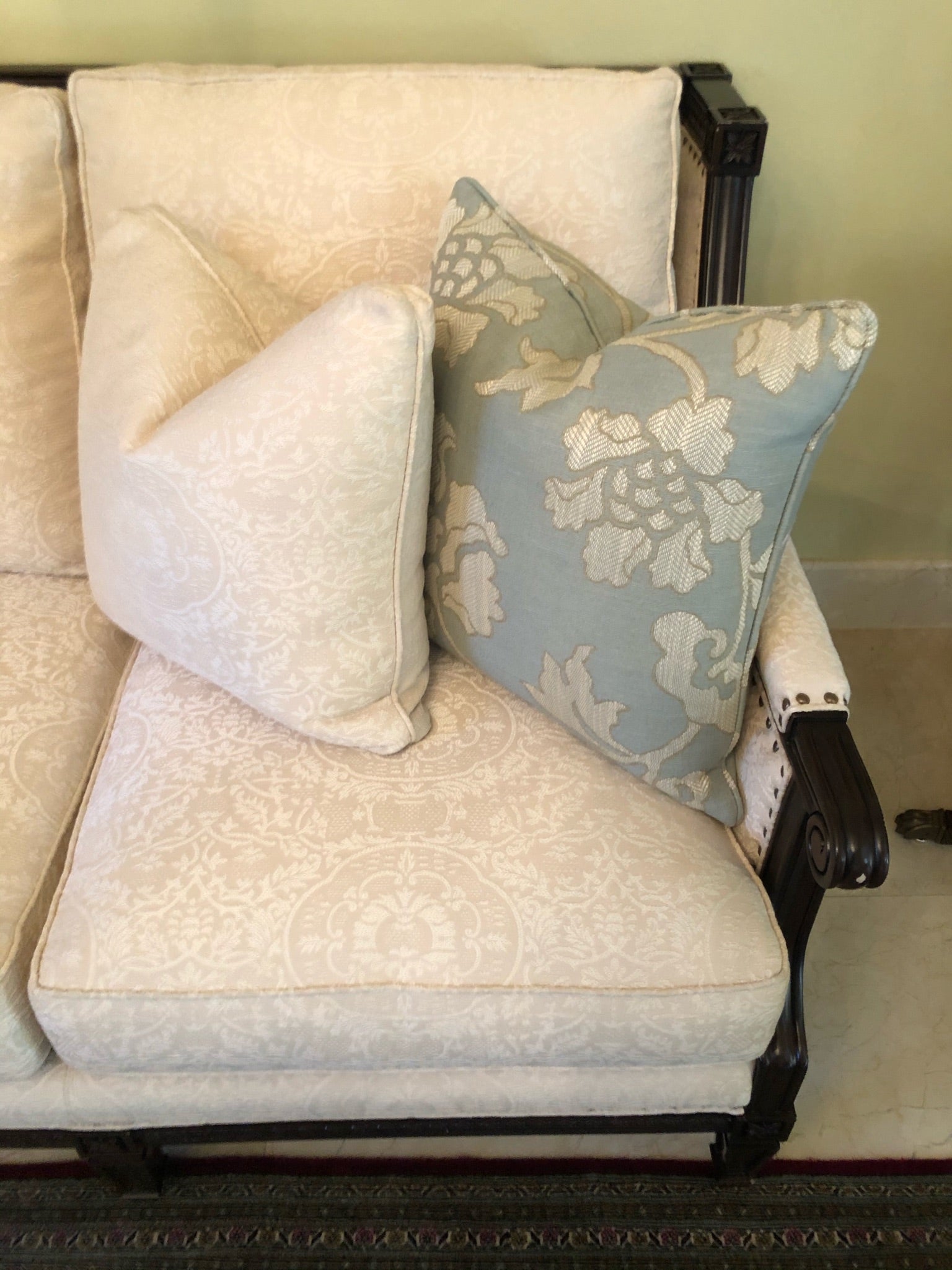 Hancock & Moore Mahogany Sofa with Solid Mahogany Accents