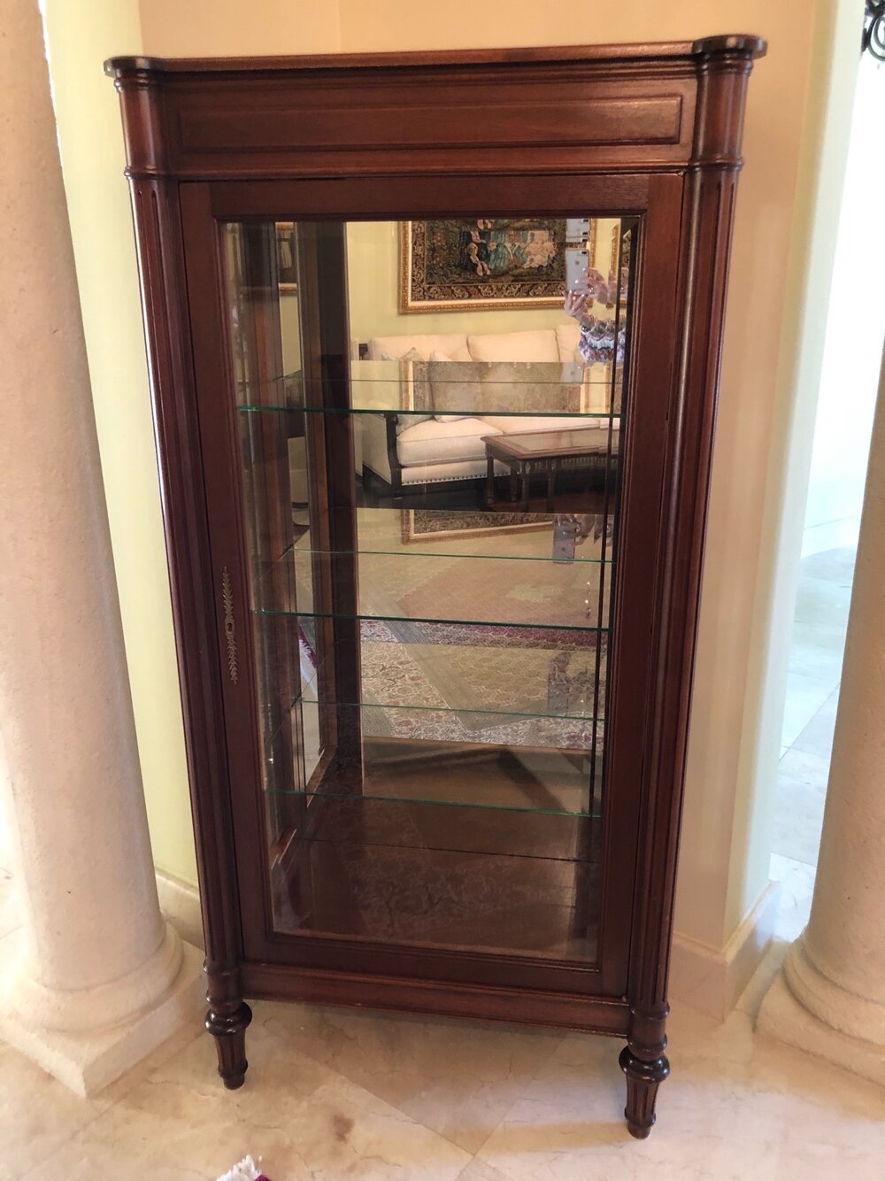 Portuguese Mahogany Vitrine Display Cabinet