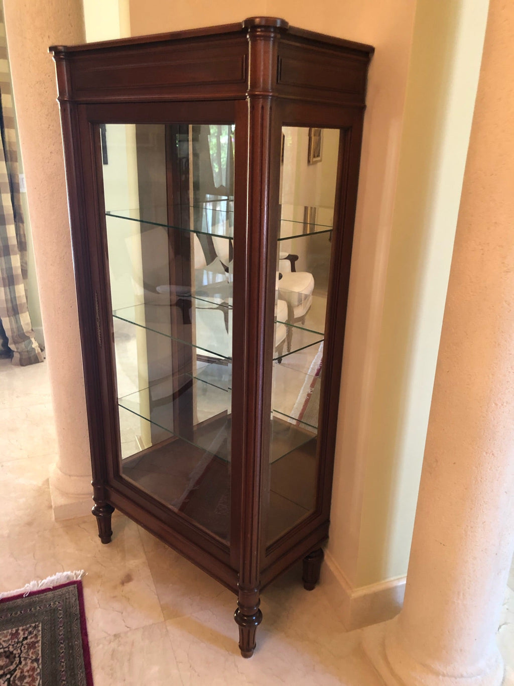 Portuguese Mahogany Vitrine Display Cabinet