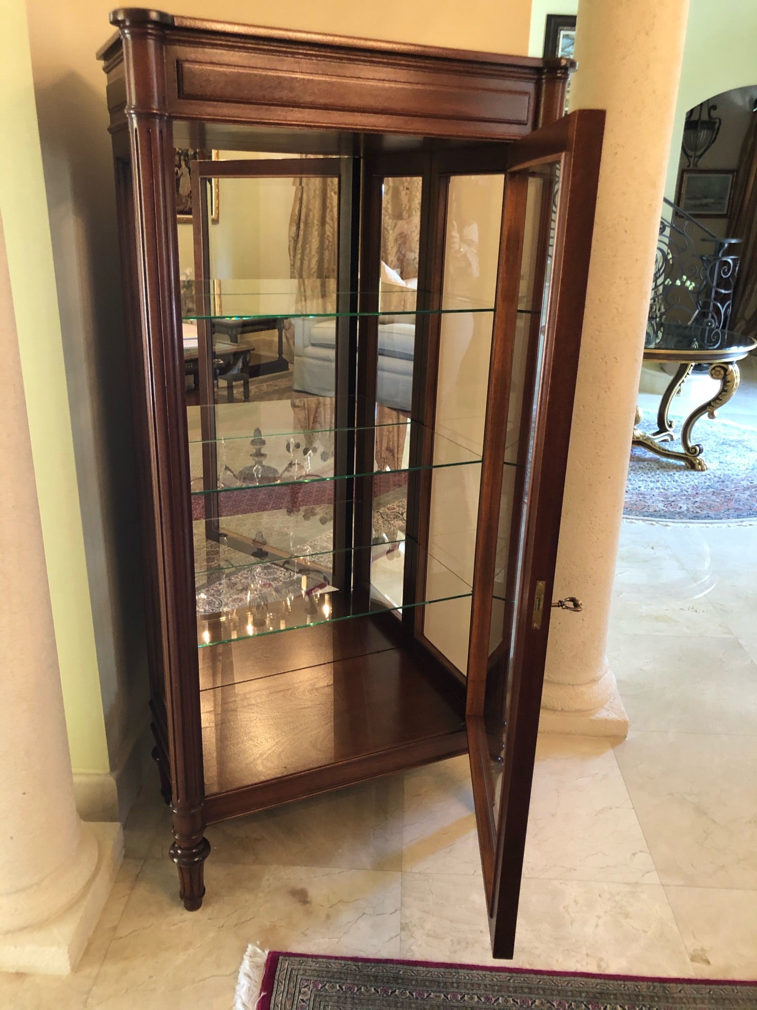Portuguese Mahogany Vitrine Display Cabinet