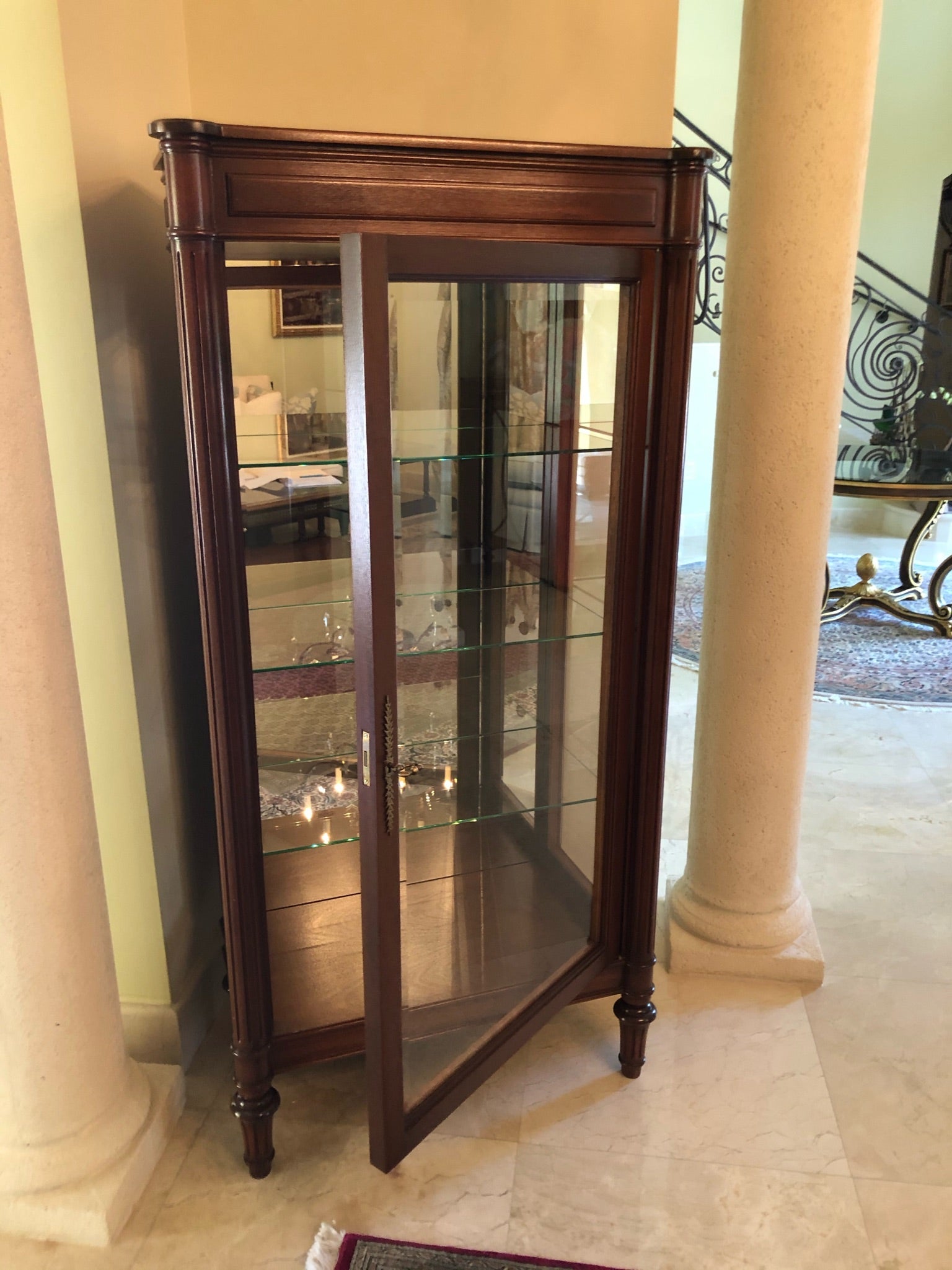 Portuguese Mahogany Vitrine Display Cabinet
