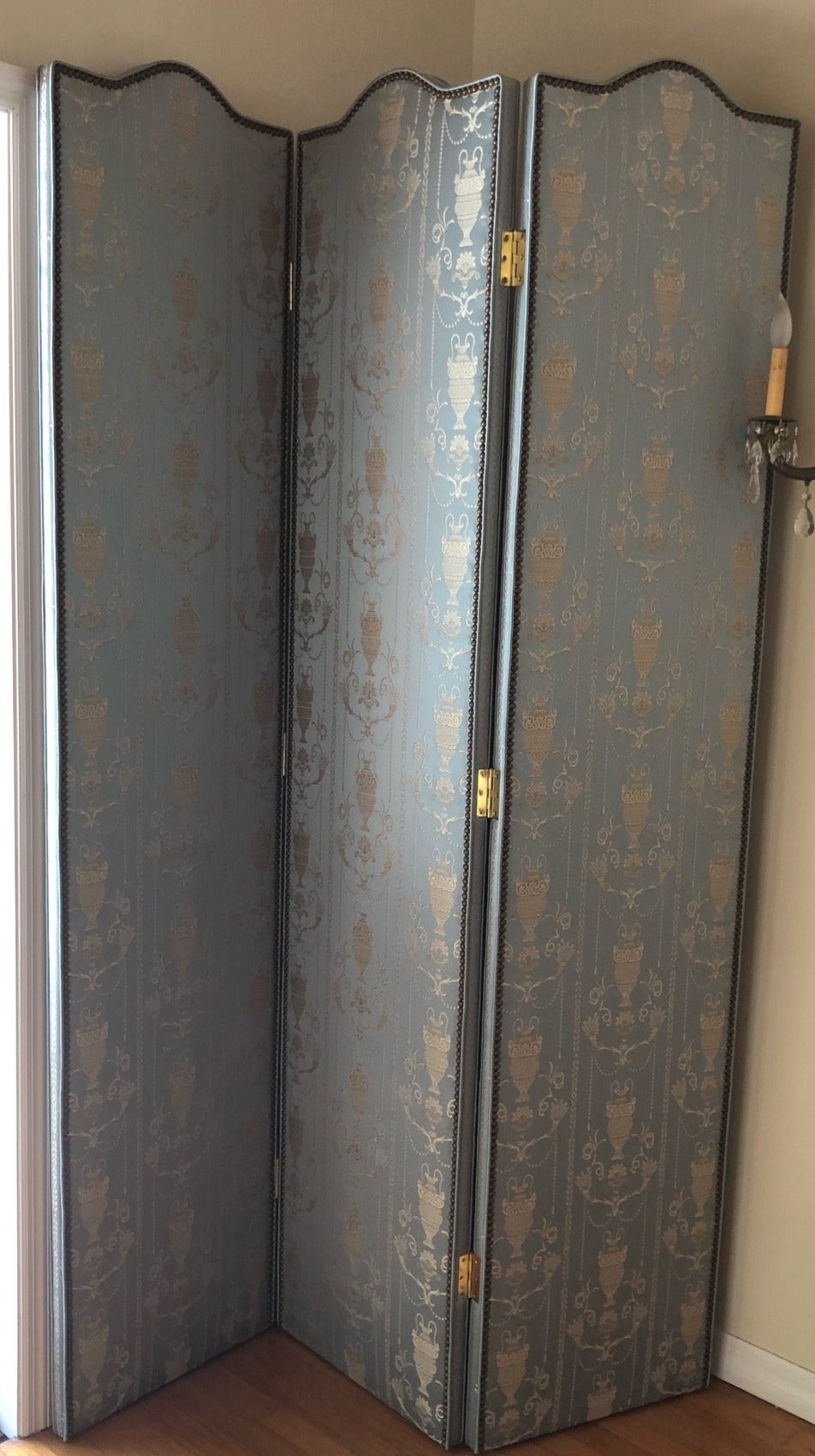 Parisian Blue Tapestry Room Divider