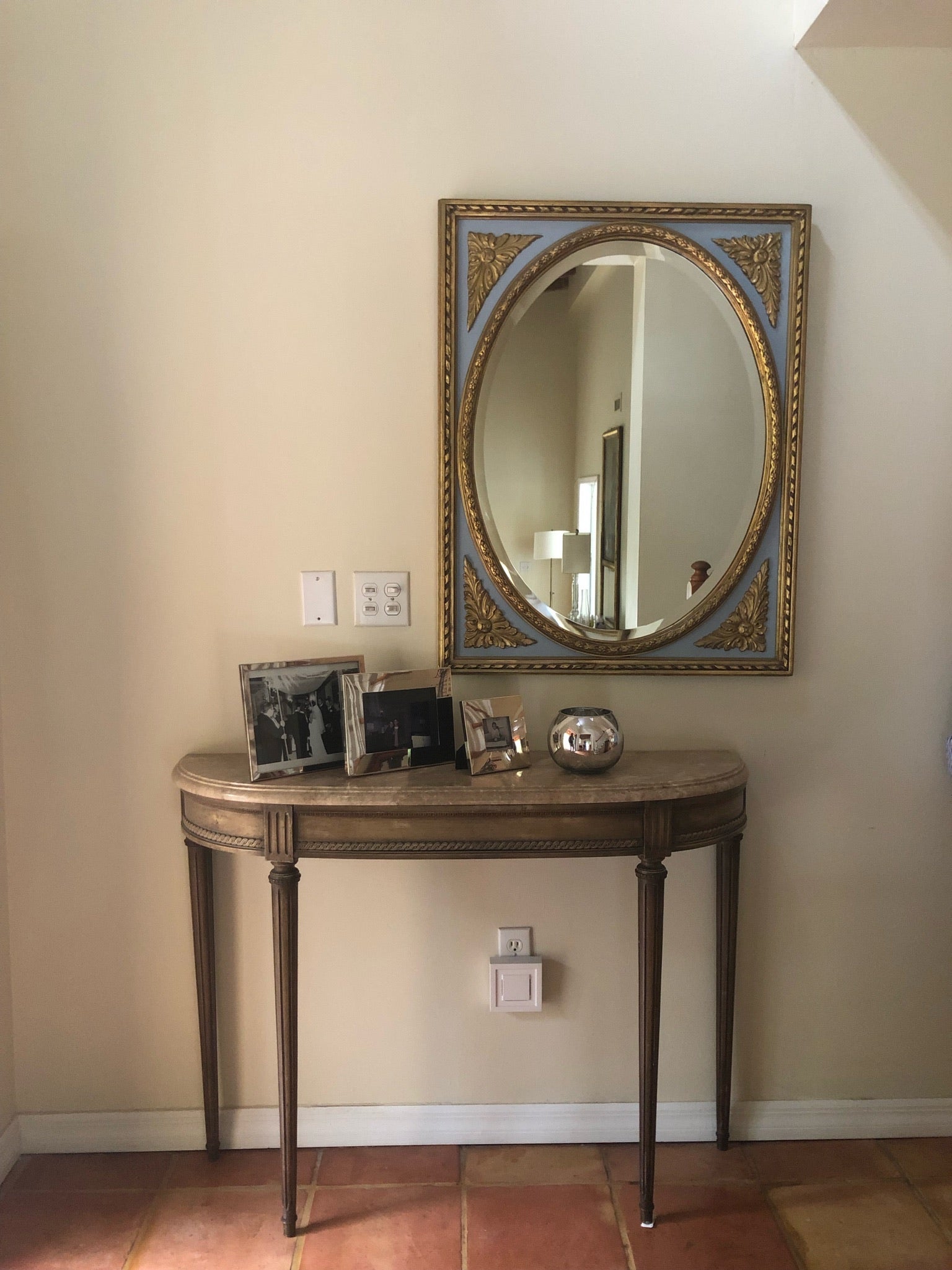 Parisian Blue and Gold Mirror