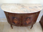 Antique Louis XV Demi Lune Marble Top Credenza