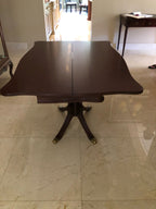 Duncan Phyfe Style Mahogany Fold Top Dining Table