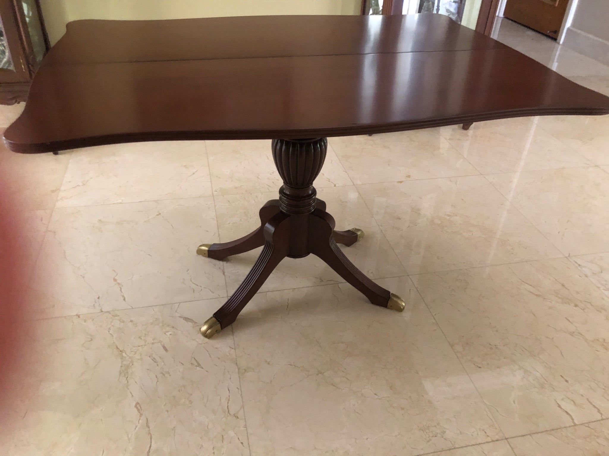 Duncan Phyfe Style Mahogany Fold Top Dining Table
