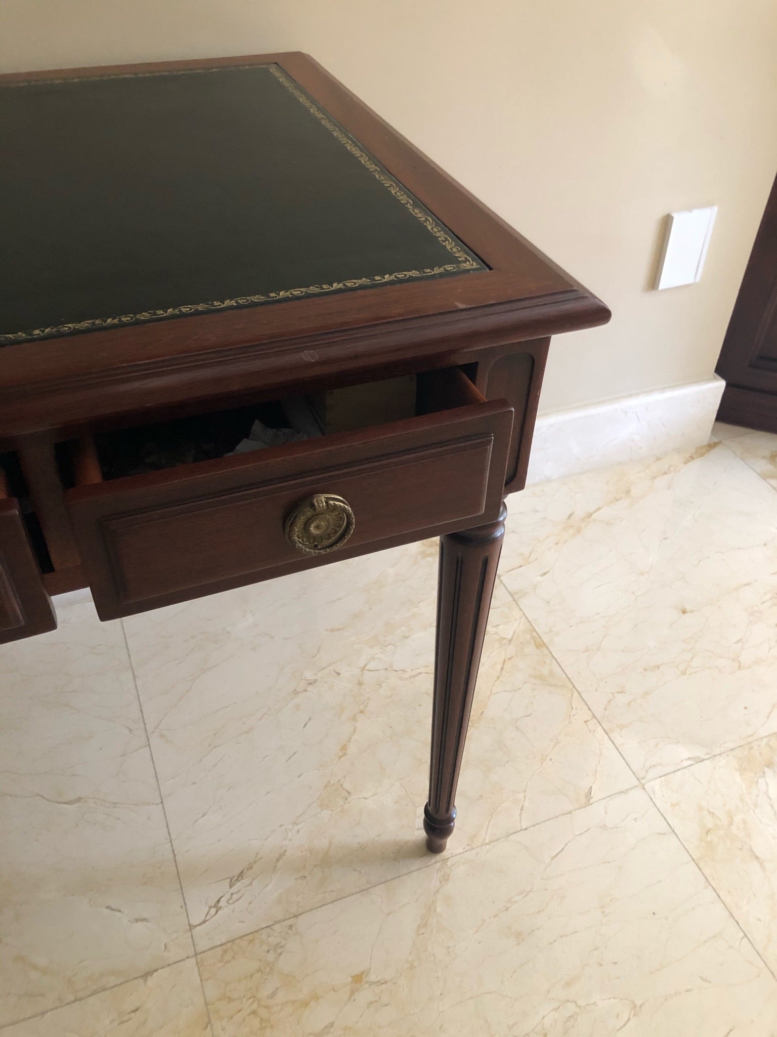 Antique English Regency Mahogany Leather Writing desk