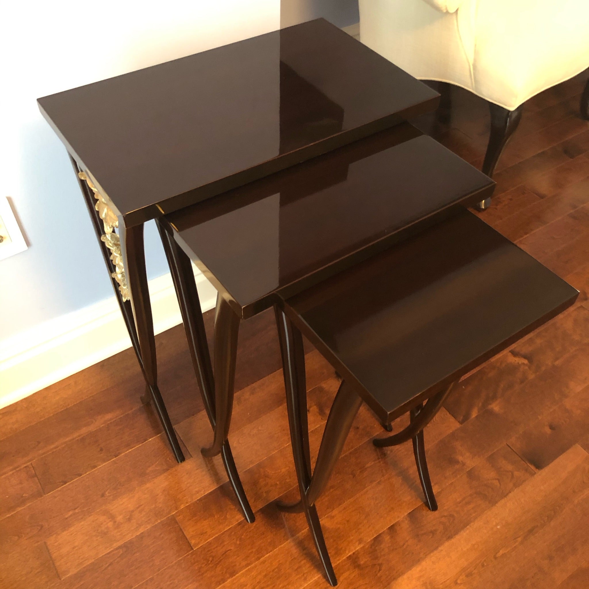 Christopher Guy Nesting Tables With Camelia Petal Detailing - Set of 3