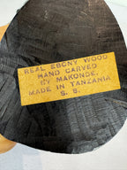 Mid Century Besmo African Tribal Bust Sculpture Carved in Ebony Wood Small Man & Woman - Sold as a Set of Two