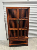 19th Century Chinese Lattice Chicken Coop Kitchen Cupboard Cabinet or Bookcase