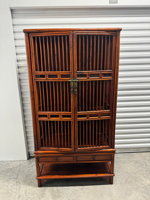 19th Century Chinese Lattice Chicken Coop Kitchen Cupboard Cabinet or Bookcase
