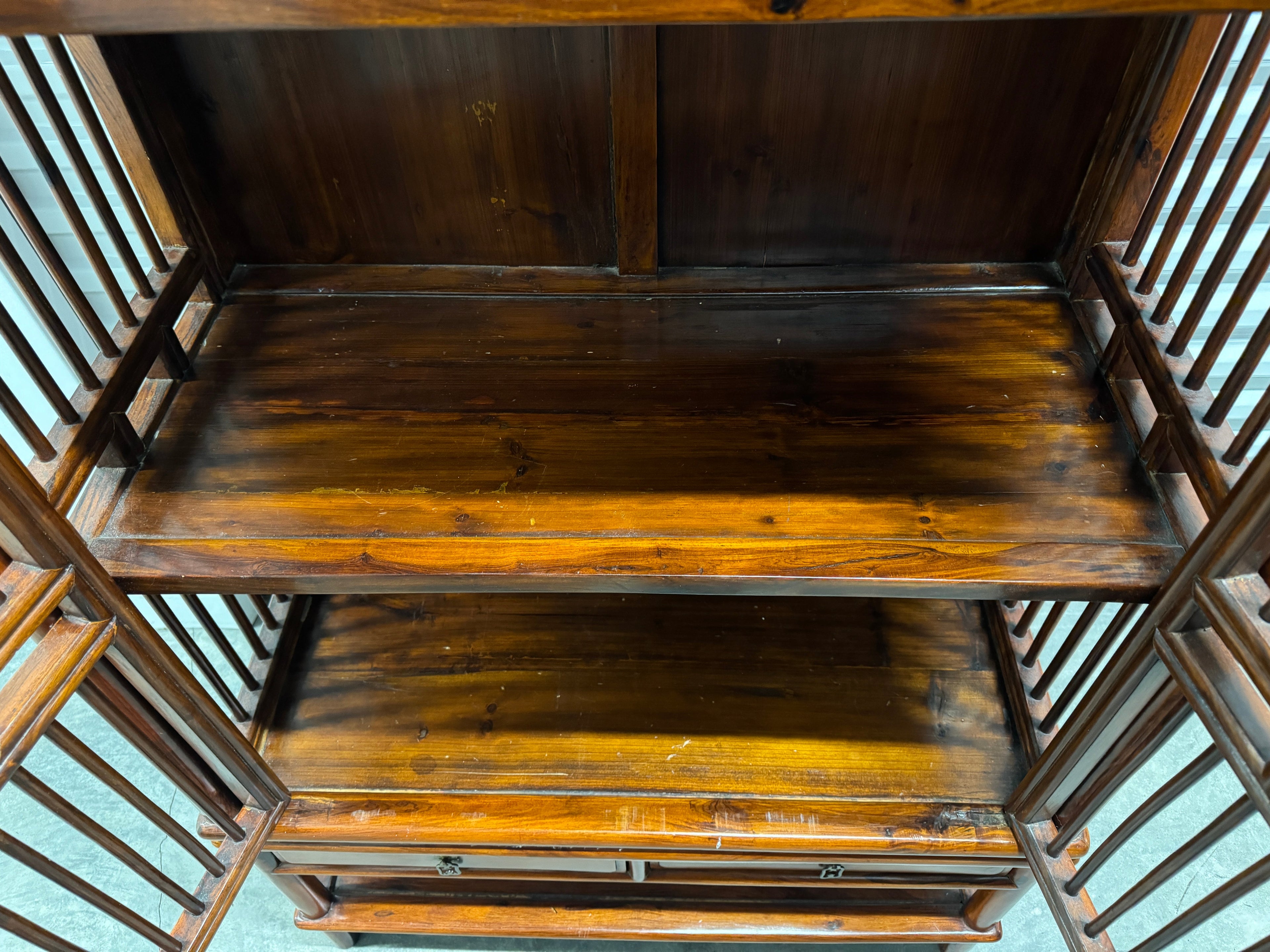 19th Century Chinese Lattice Chicken Coop Kitchen Cupboard Cabinet or Bookcase