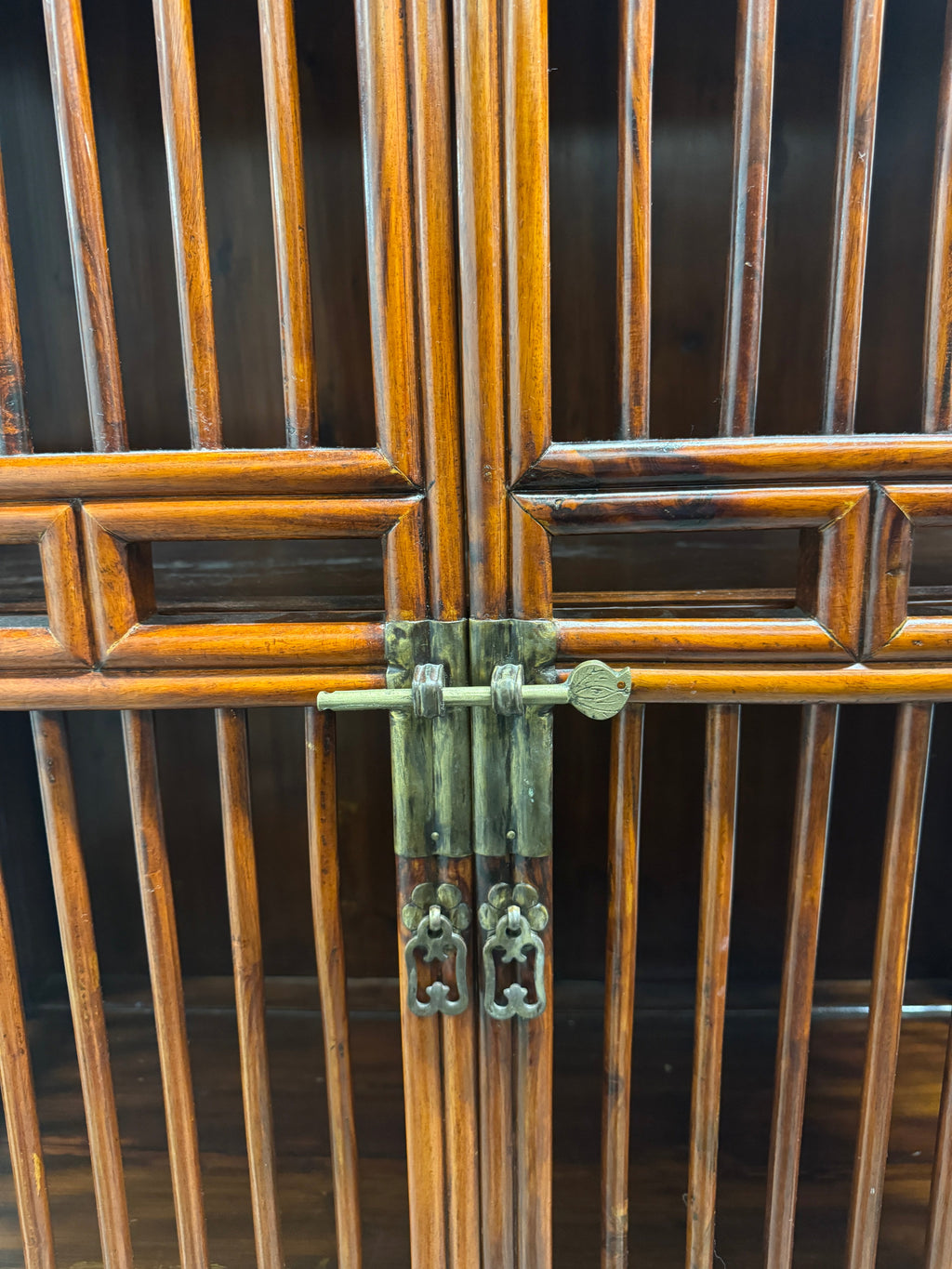 19th Century Chinese Lattice Chicken Coop Kitchen Cupboard Cabinet or Bookcase