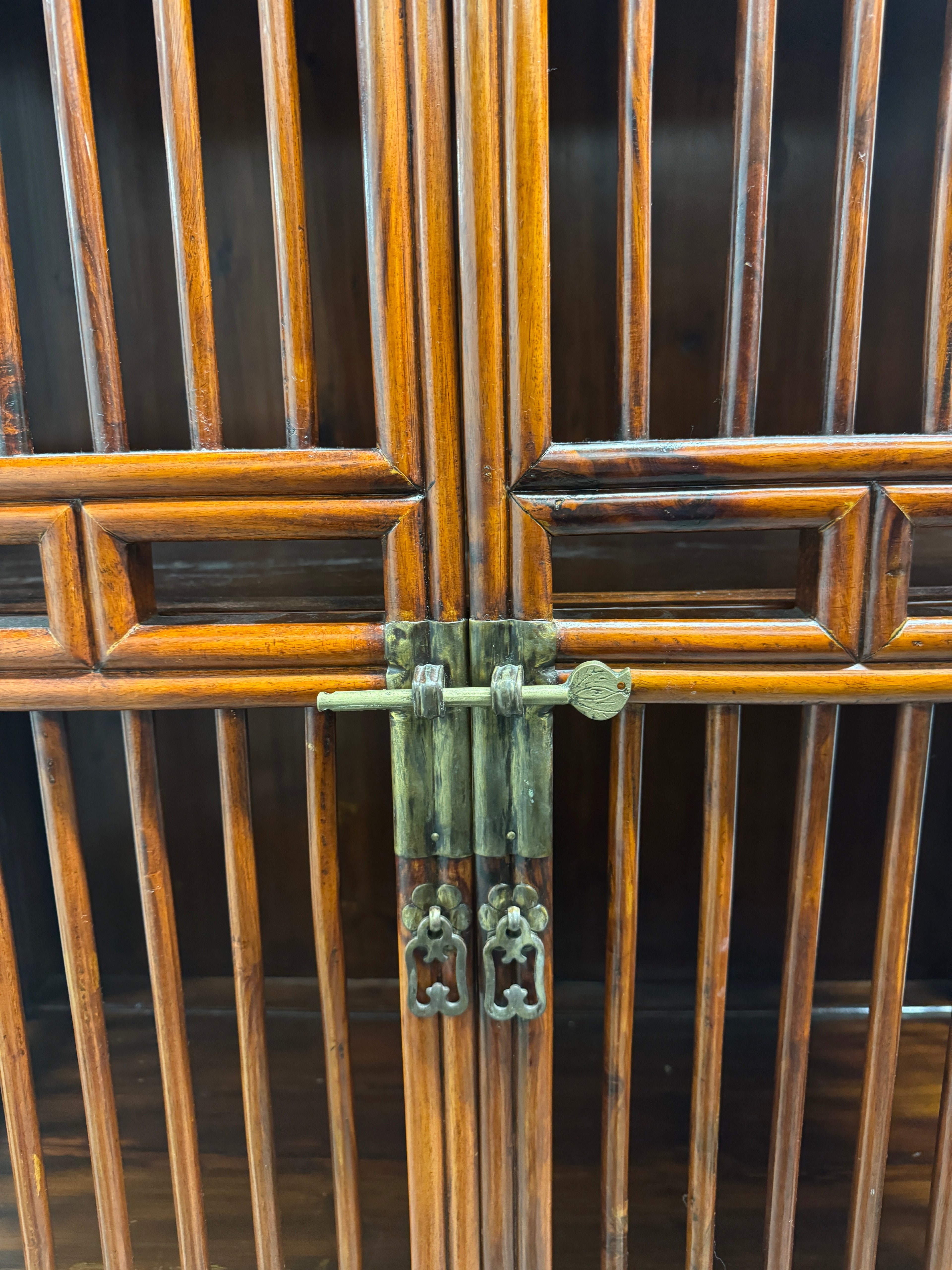 19th Century Chinese Lattice Chicken Coop Kitchen Cupboard Cabinet or Bookcase