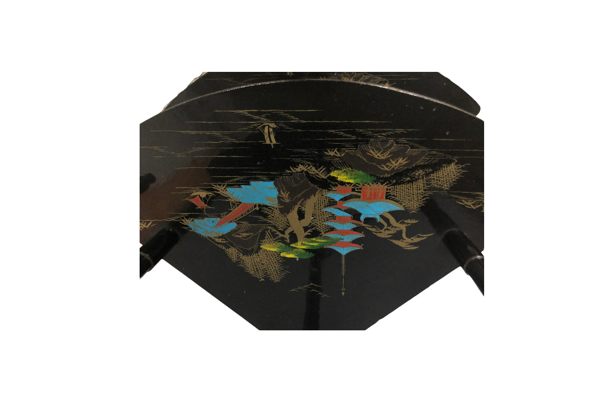 1950s Vintage Japanese 5-Tiered Corner Display Shelf