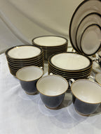 Noritake Ivory China - Model 7274 Ivory & Ebony, Made in Japan - 11 Place Settings - Sold as a Set