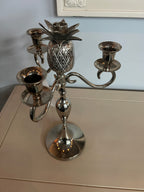 Vintage Silver Pewter Pineapple Candelabra