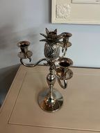 Vintage Silver Pewter Pineapple Candelabra