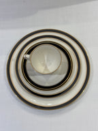 Noritake Ivory China - Model 7274 Ivory & Ebony, Made in Japan - 11 Place Settings - Sold as a Set