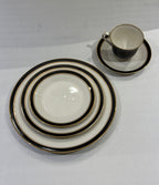 Noritake Ivory China - Model 7274 Ivory & Ebony, Made in Japan - 11 Place Settings - Sold as a Set