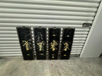 Vintage Chinoiserie Geisha Asian Wall Panel Accents with Mother of Pearl Inlays - set of 4