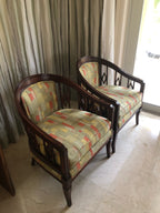 1960s Retro Vintage Barrel Chairs - a pair