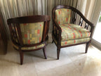 1960s Retro Vintage Barrel Chairs - a pair