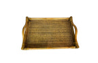 Vintage Bamboo and Rattan Tray with Handles