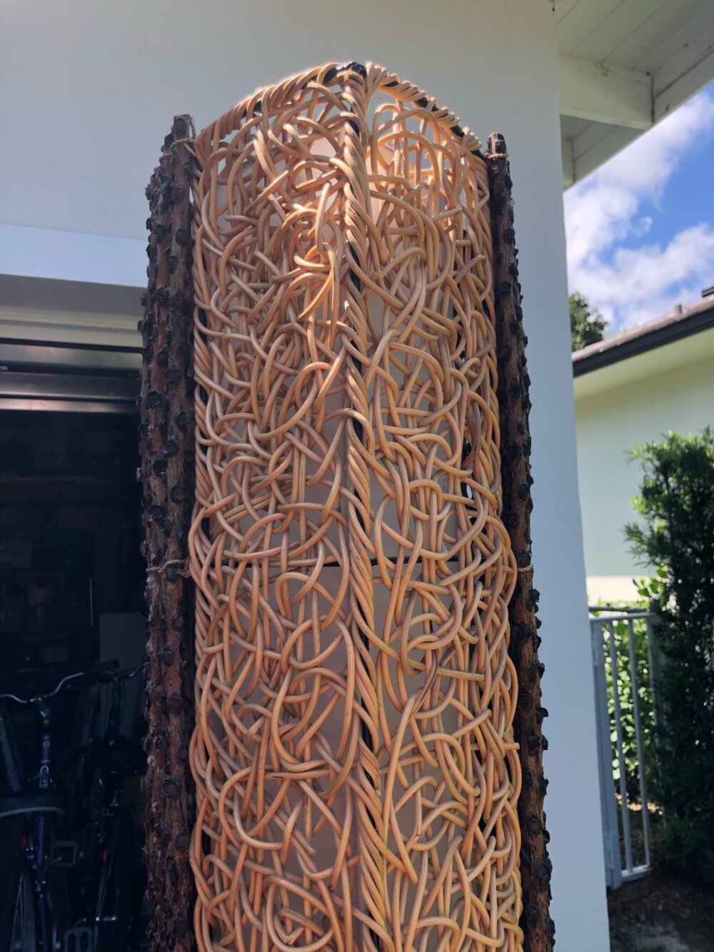 Rattan Coastal/Boho Chic/Tropical Decorative Floor Lamp