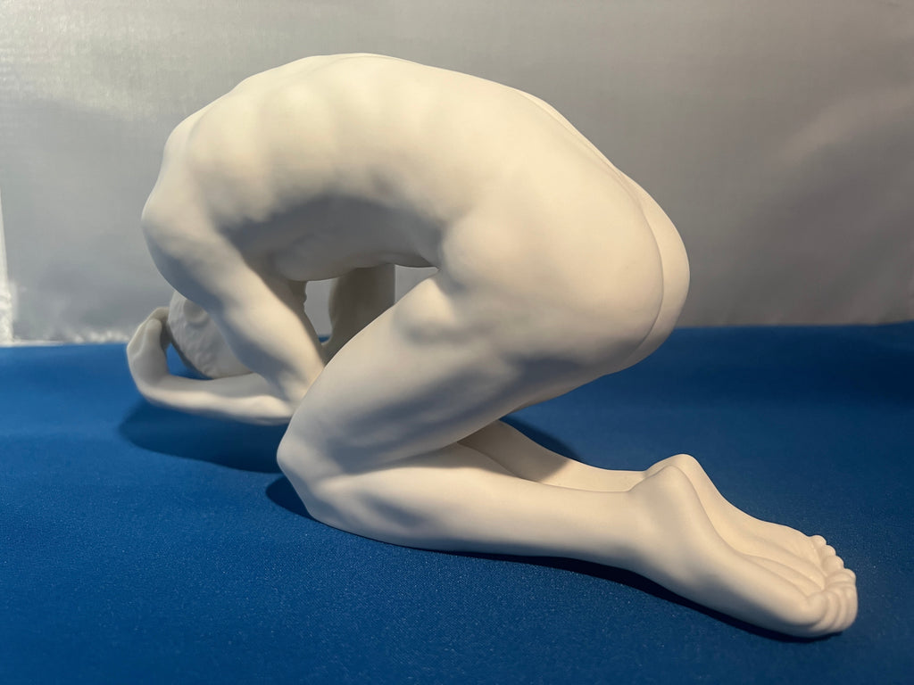 Fine Porcelain - Male Nude Sculpture - Child's Pose