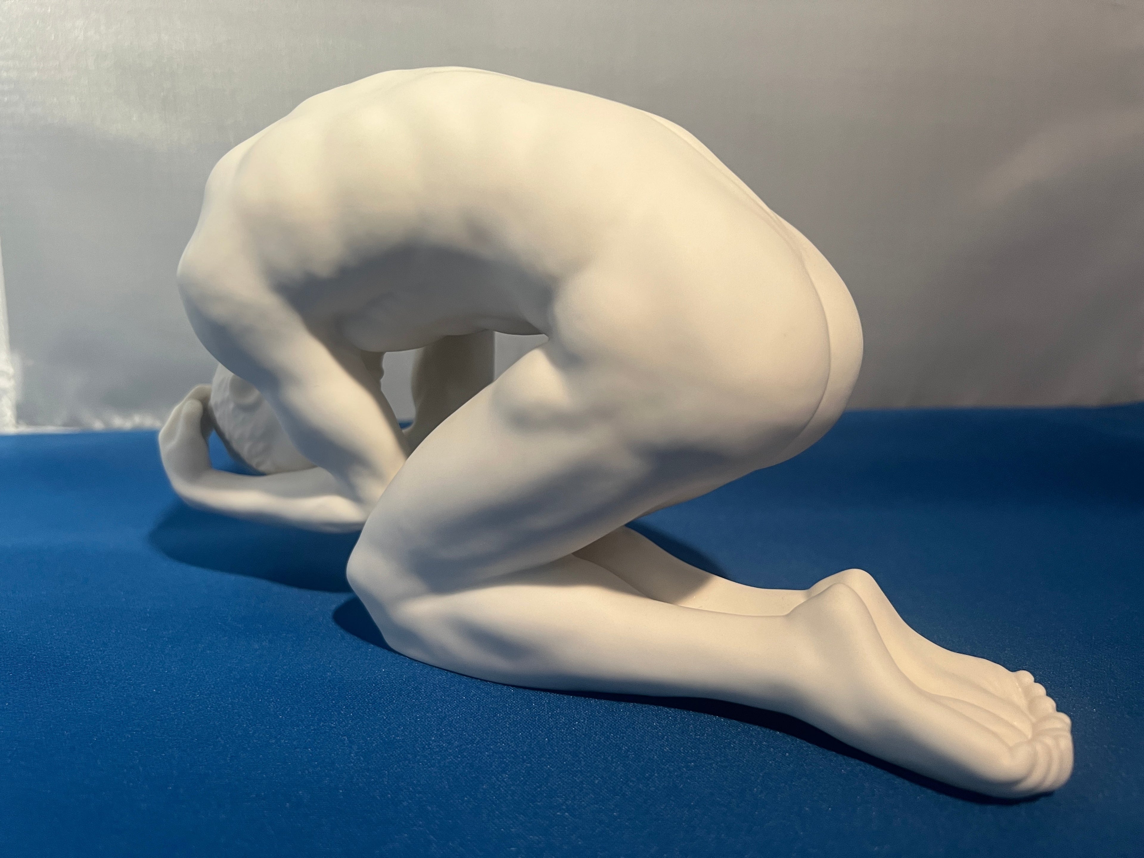 Fine Porcelain - Male Nude Sculpture - Child's Pose