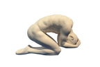 Fine Porcelain - Male Nude Sculpture - Child's Pose