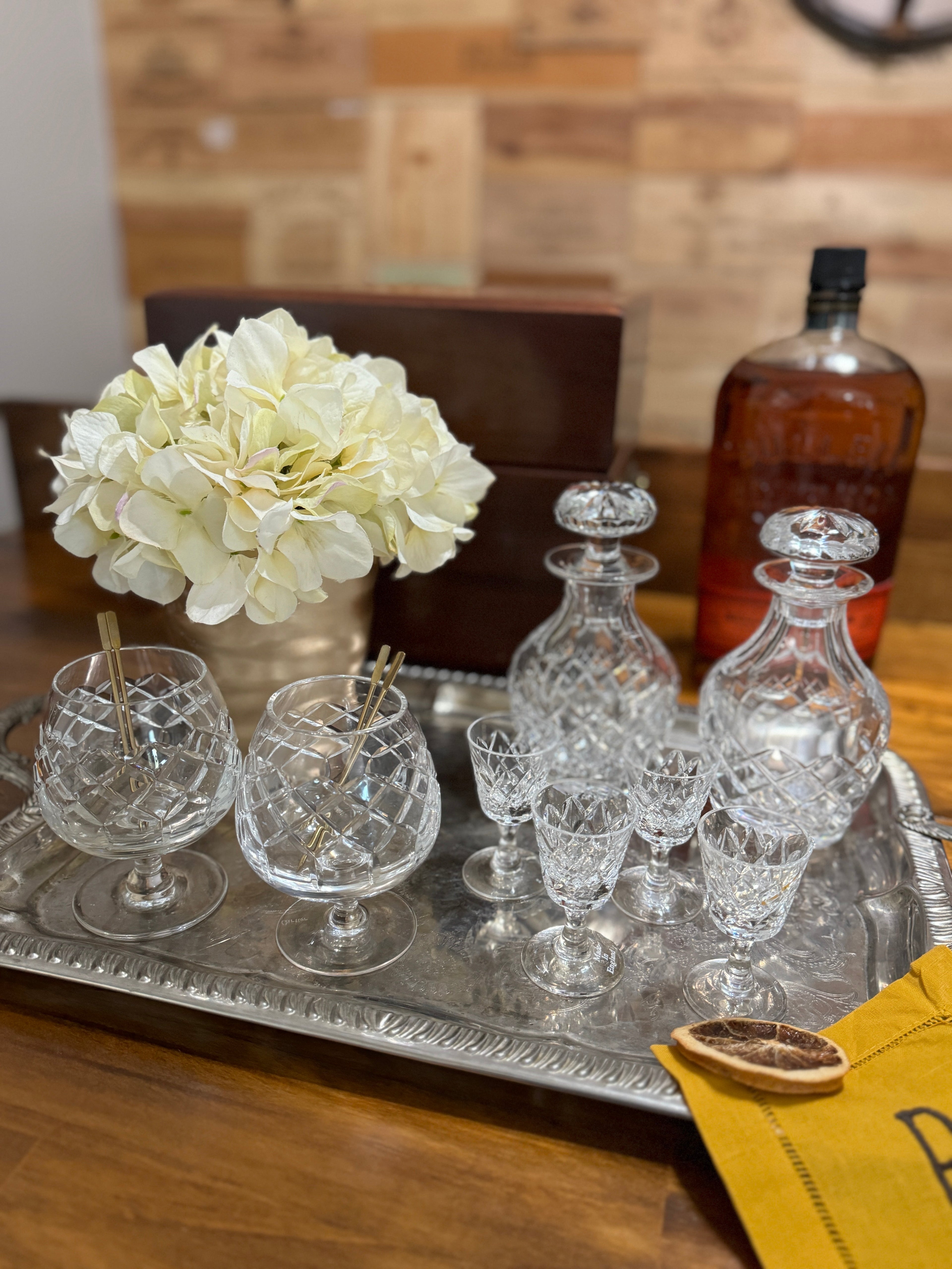 Vintage Cartier Tudor Crystal Decanter Set