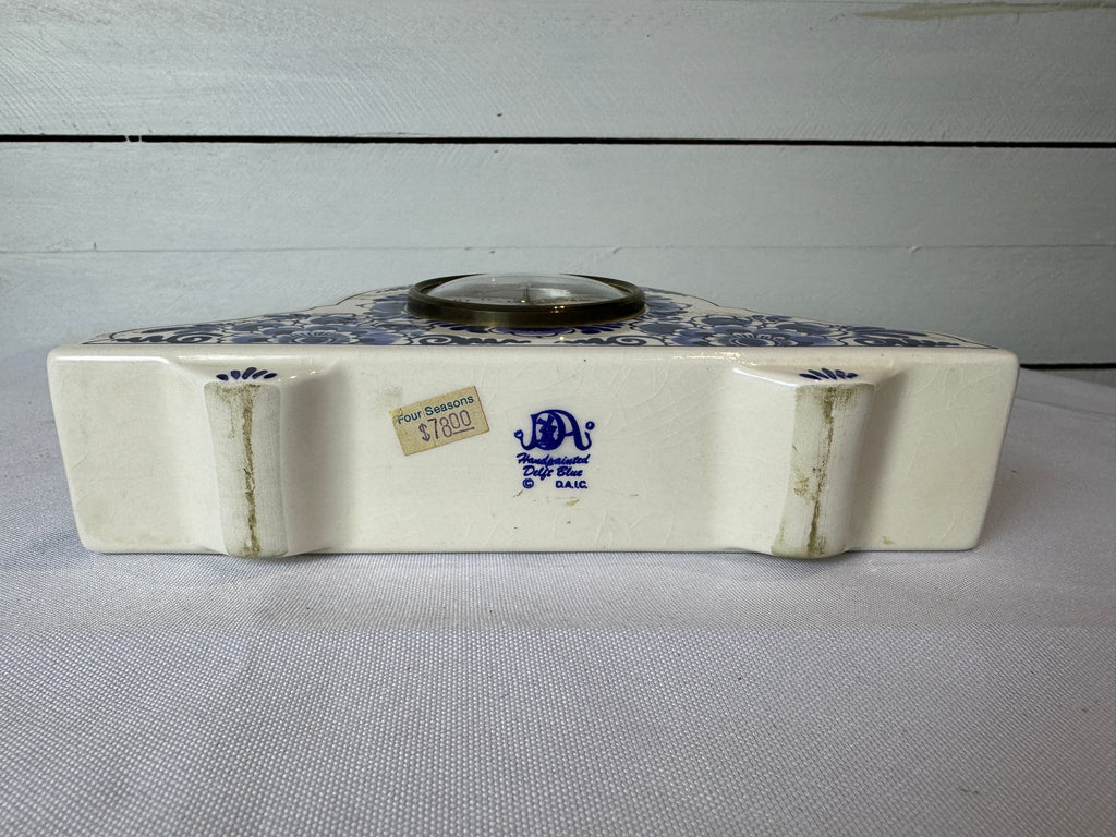 Delft Dial Clock - Blue & White Clock for Mantelpiece or Shelf