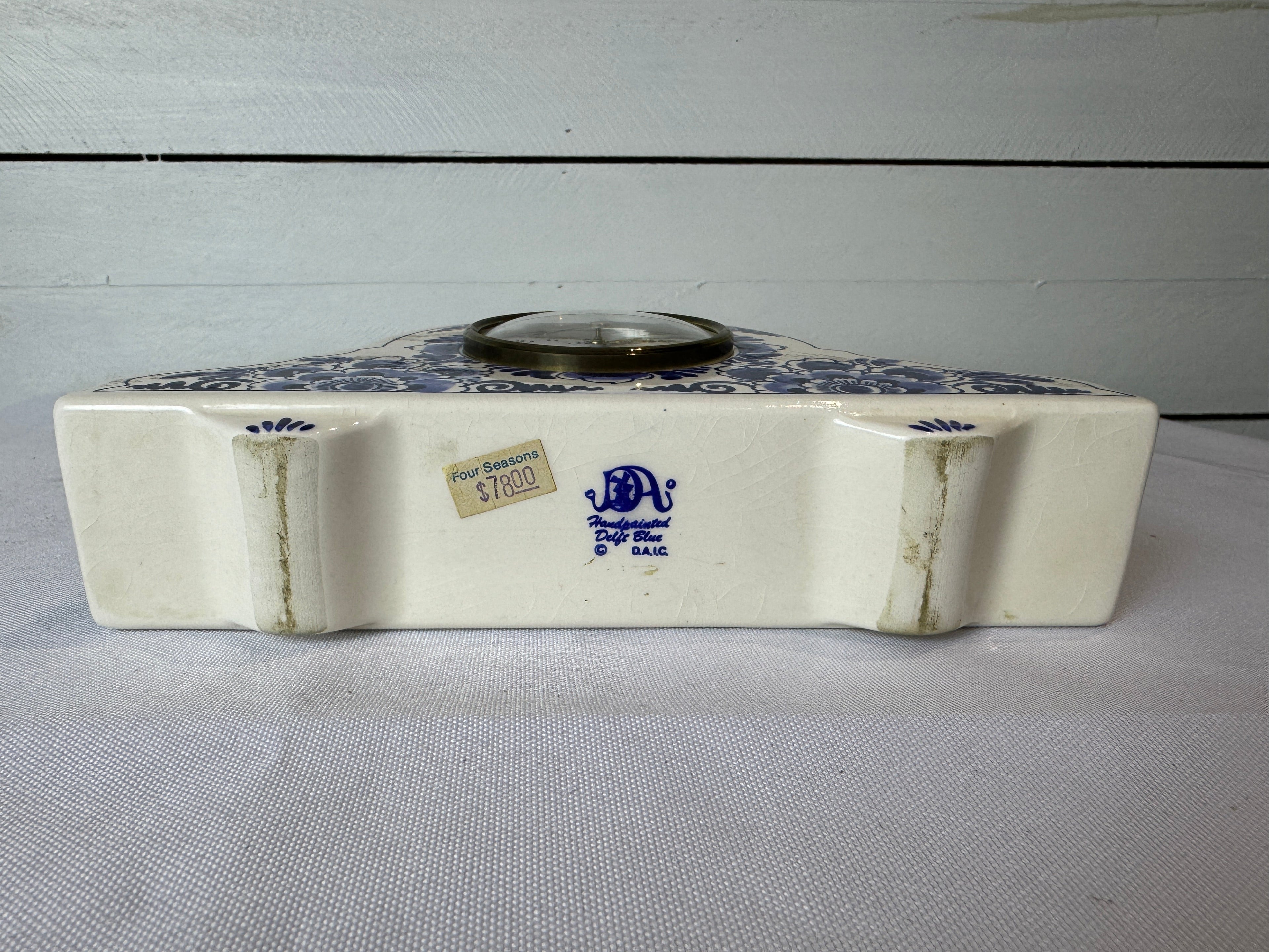 Delft Dial Clock - Blue & White Clock for Mantelpiece or Shelf