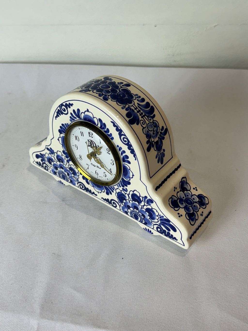 Delft Dial Clock - Blue & White Clock for Mantelpiece or Shelf