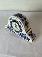 Delft Dial Clock - Blue & White Clock for Mantelpiece or Shelf