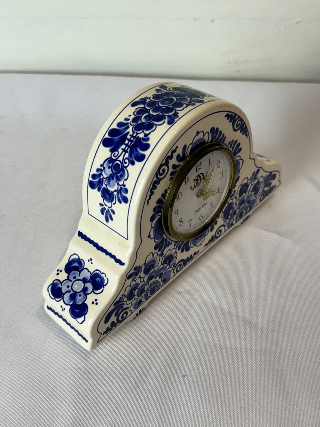 Delft Dial Clock - Blue & White Clock for Mantelpiece or Shelf