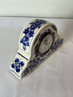Delft Dial Clock - Blue & White Clock for Mantelpiece or Shelf