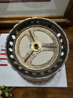 Vintage Italian Centerpiece, Fruit Bowl, Compote with Cut Glass, Marble and Gilt Metal Base