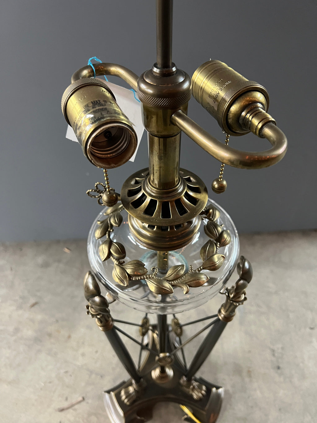 Vintage Lamp with Glass Bowl