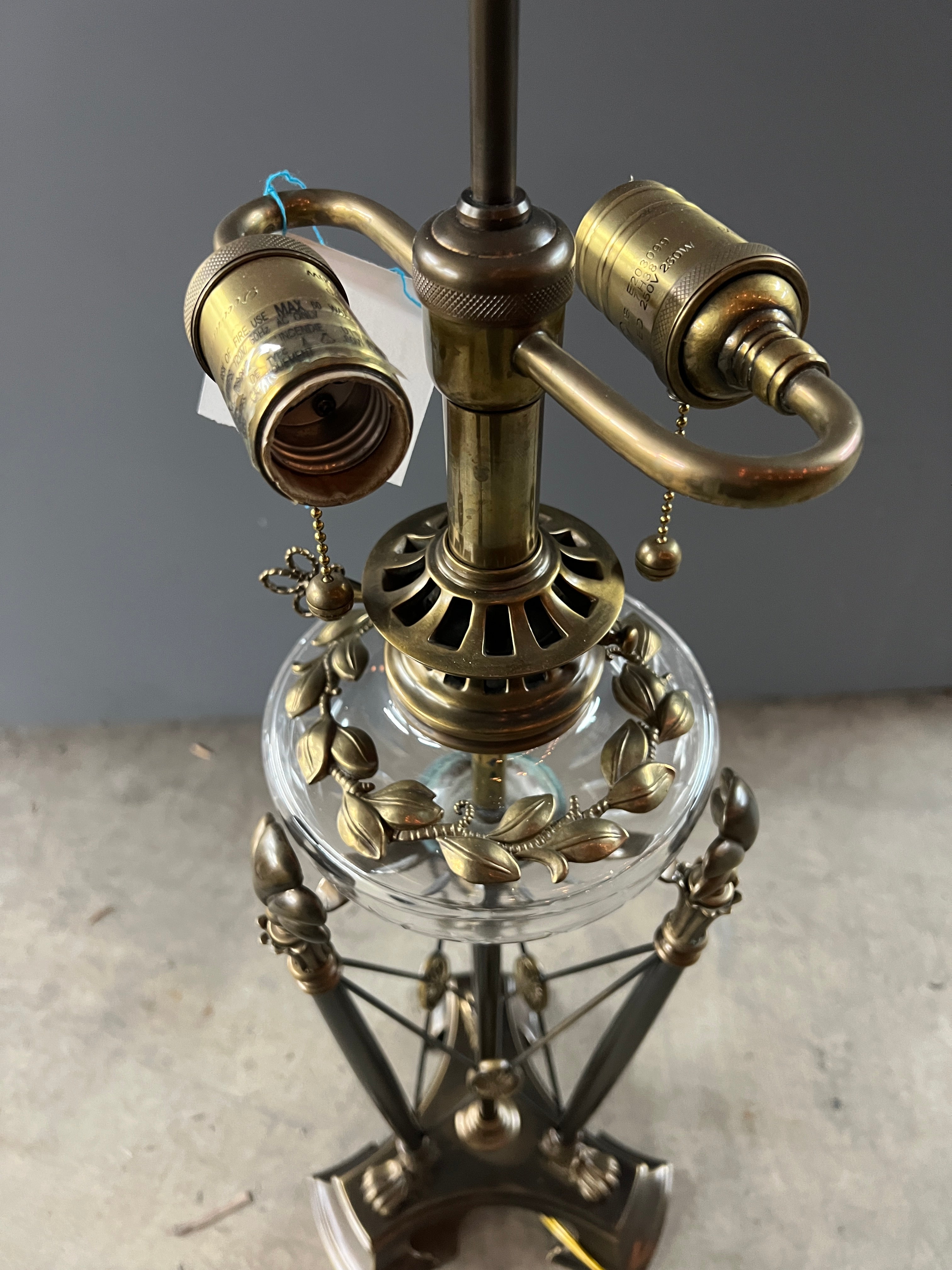 Vintage Lamp with Glass Bowl