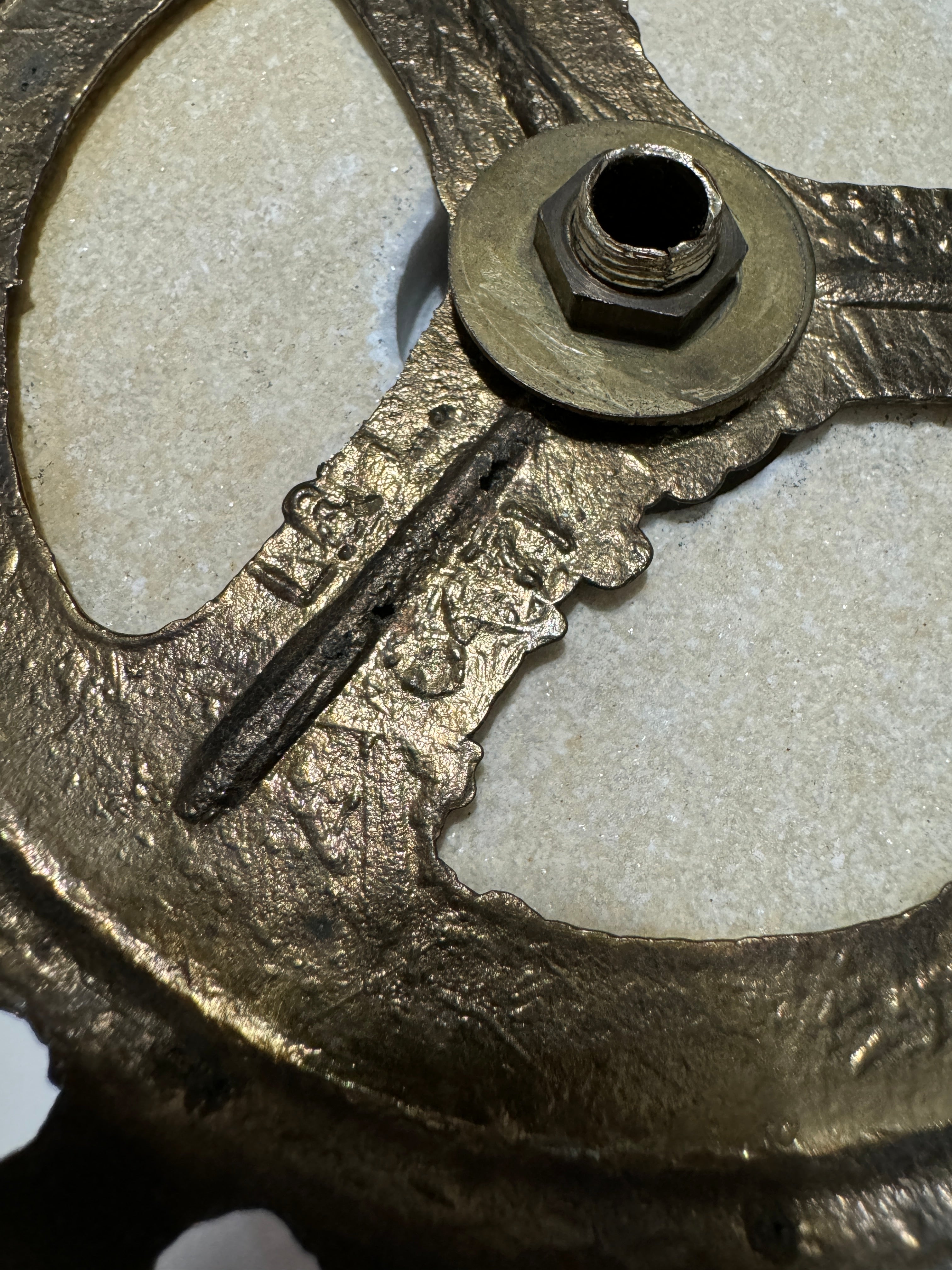 Vintage Italian Centerpiece, Fruit Bowl, Compote with Cut Glass, Marble and Gilt Metal Base