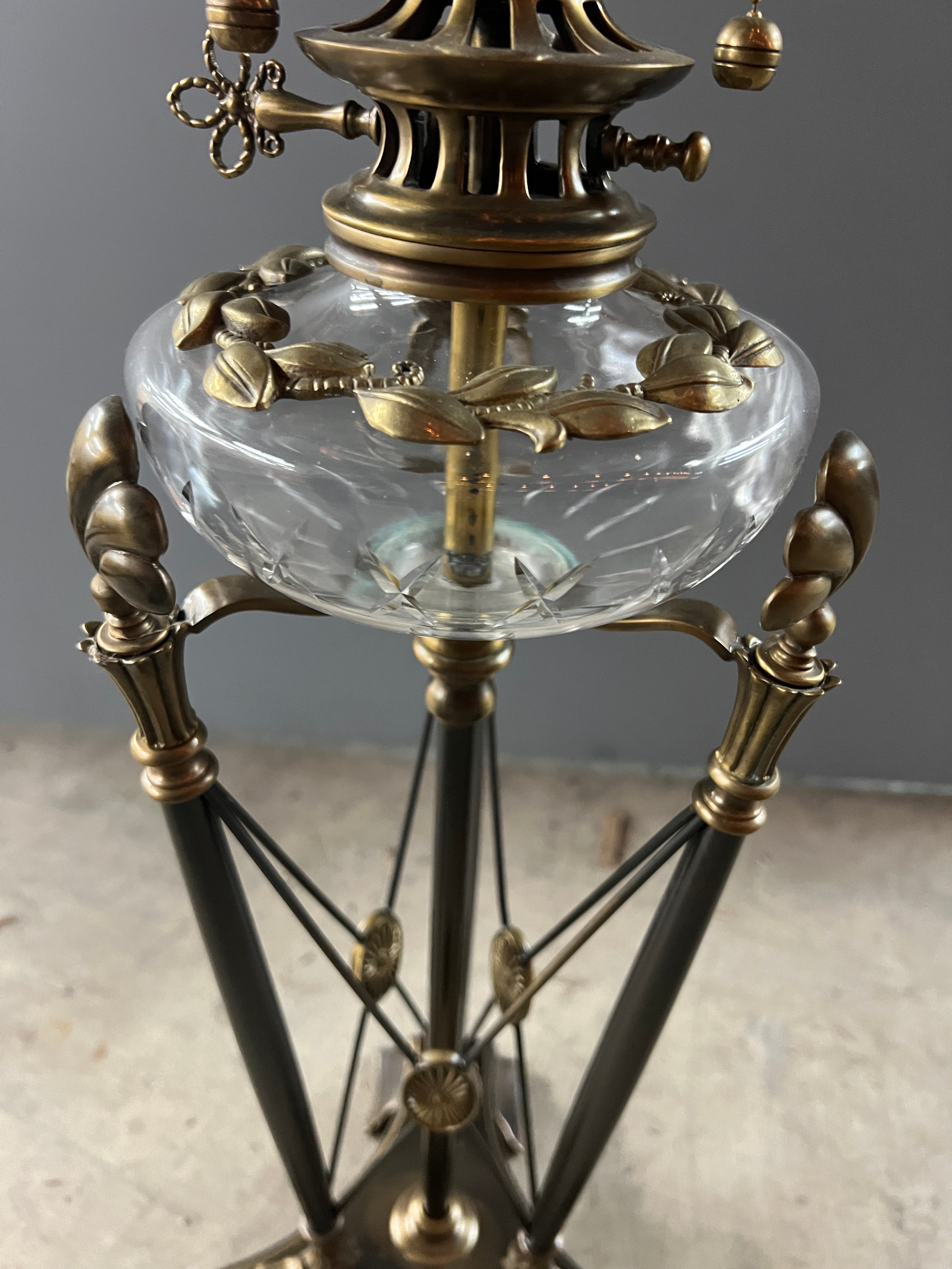 Vintage Lamp with Glass Bowl