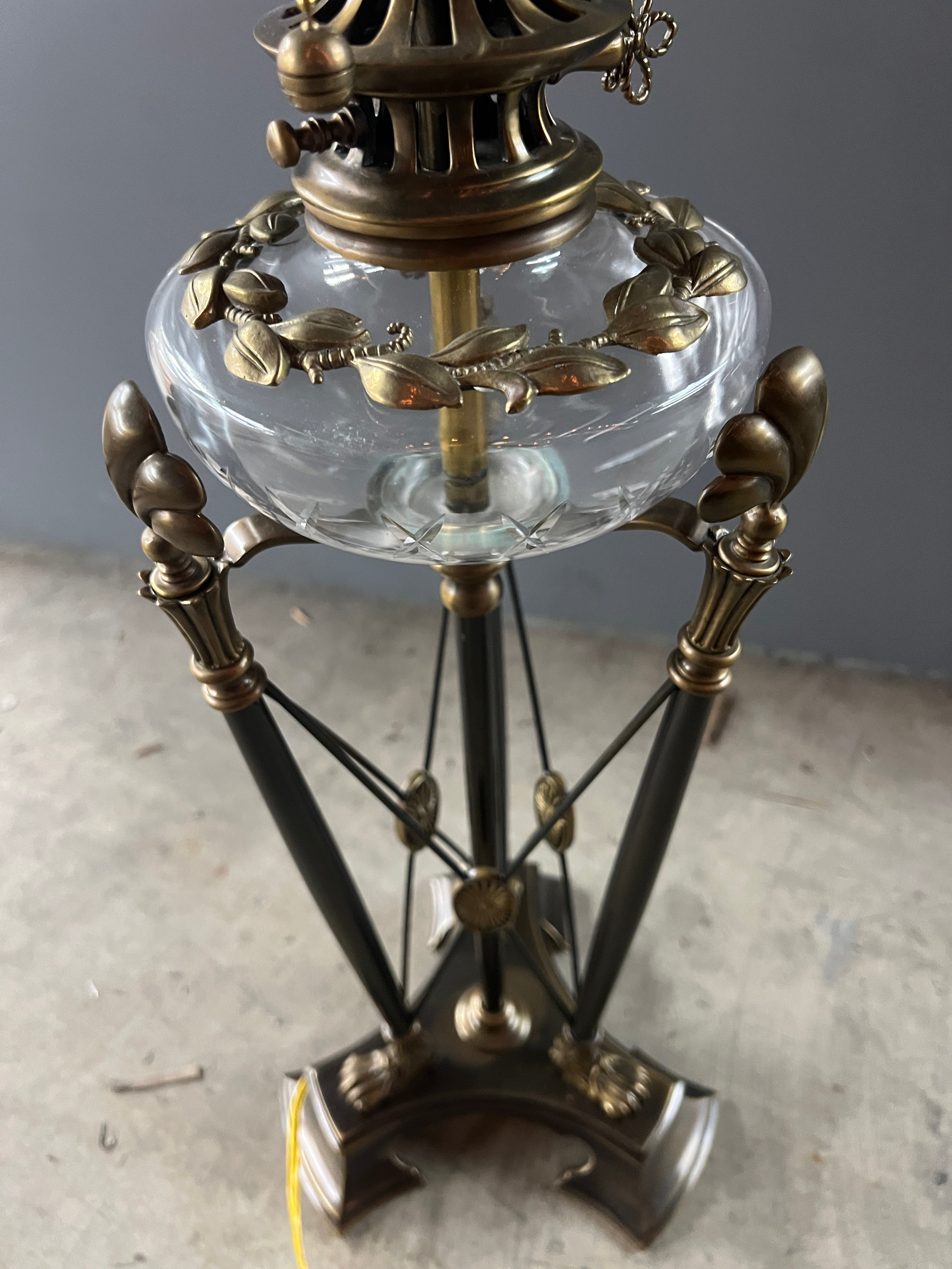 Vintage Lamp with Glass Bowl