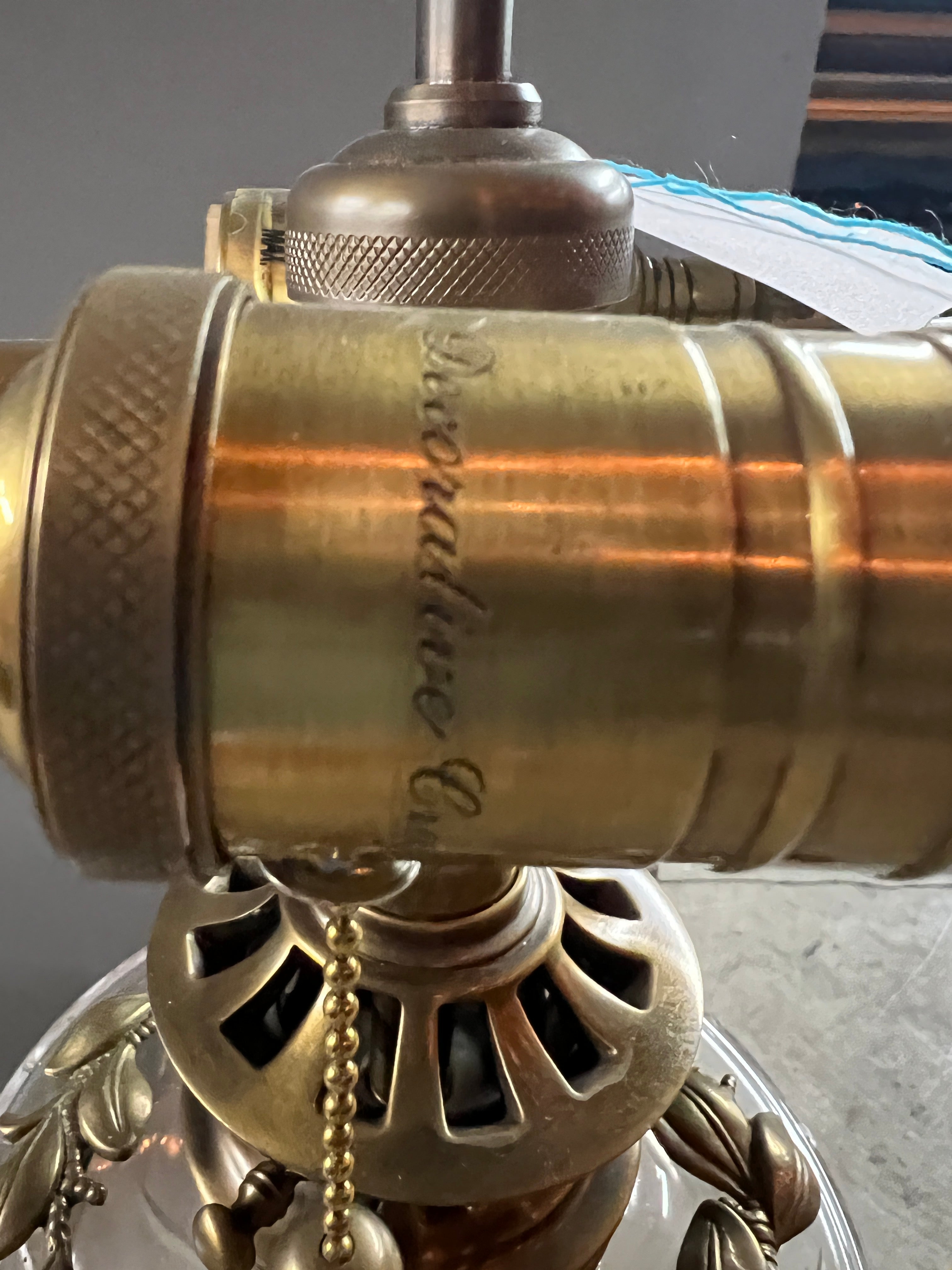 Vintage Lamp with Glass Bowl