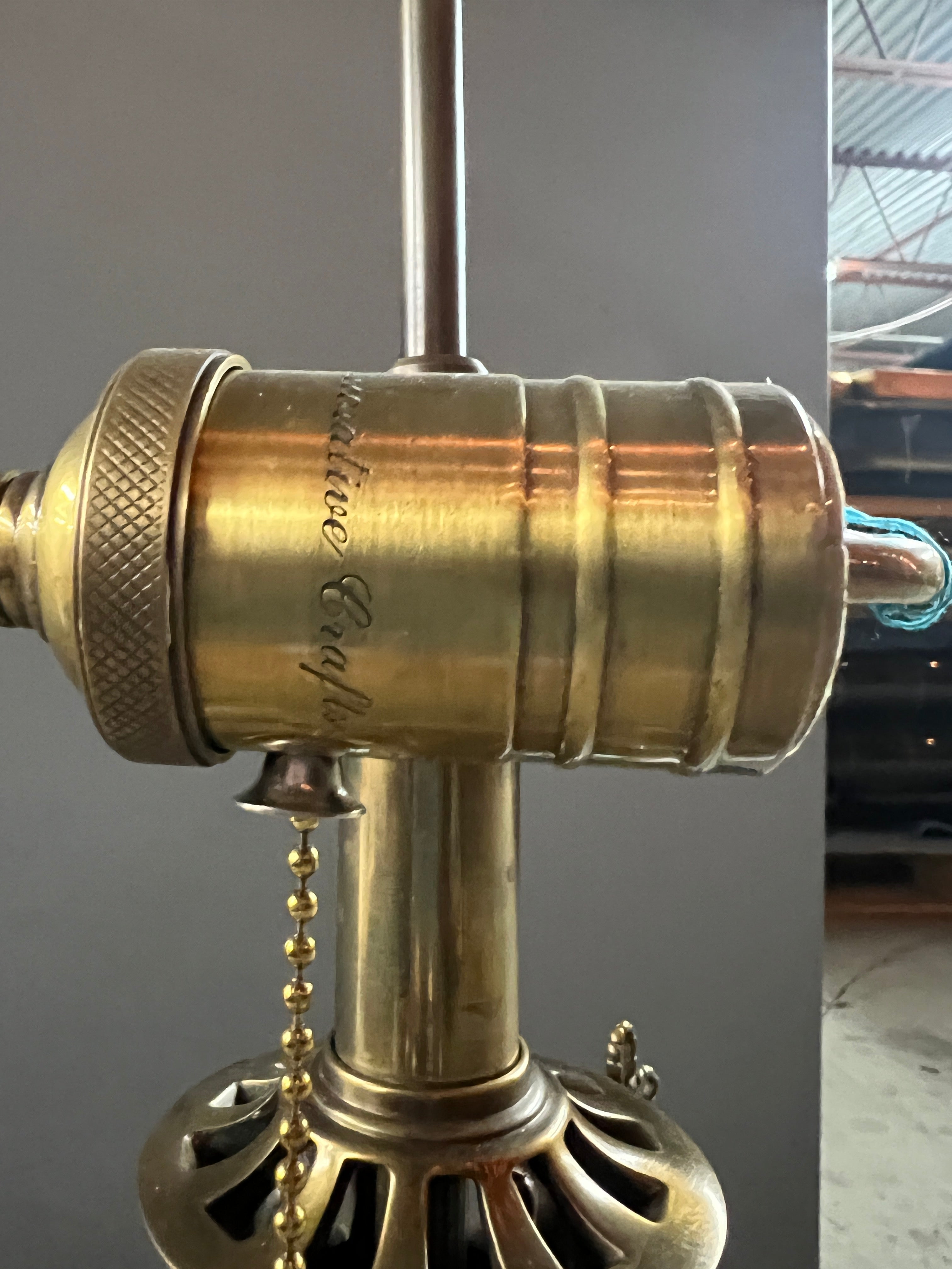 Vintage Lamp with Glass Bowl