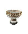 Vintage Italian Centerpiece, Fruit Bowl, Compote with Cut Glass, Marble and Gilt Metal Base