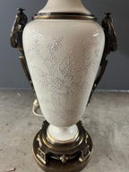 Vintage Ceramic & Bronze Lamp with Shade